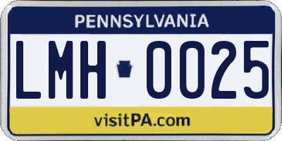 PA license plate LMH0025