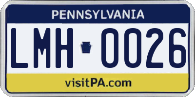 PA license plate LMH0026