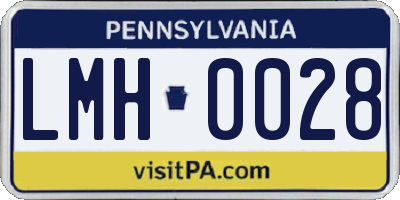PA license plate LMH0028