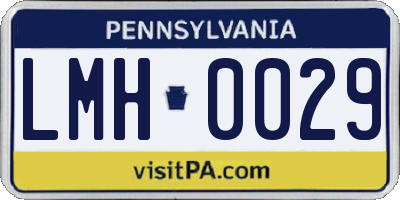 PA license plate LMH0029