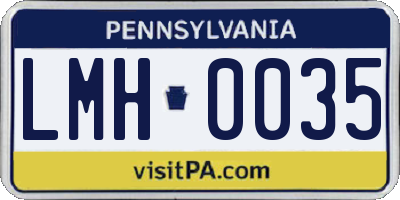 PA license plate LMH0035