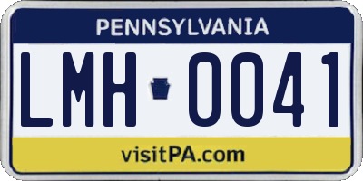PA license plate LMH0041