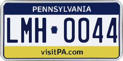 PA license plate LMH0044