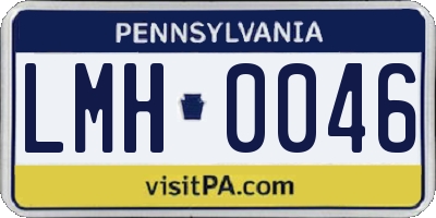 PA license plate LMH0046