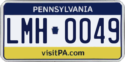 PA license plate LMH0049