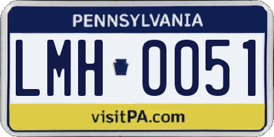 PA license plate LMH0051