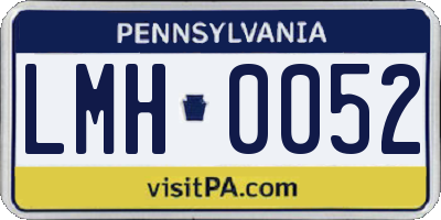 PA license plate LMH0052