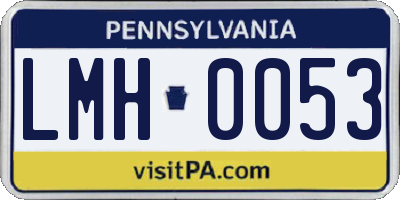 PA license plate LMH0053