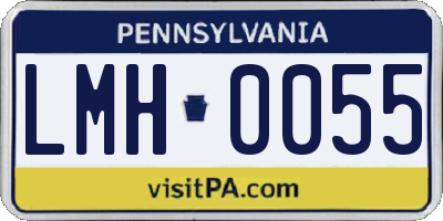 PA license plate LMH0055