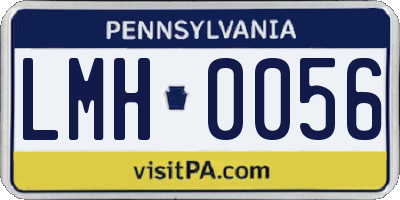 PA license plate LMH0056