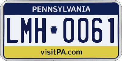 PA license plate LMH0061