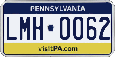 PA license plate LMH0062