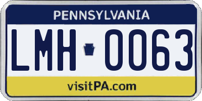 PA license plate LMH0063