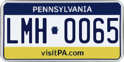 PA license plate LMH0065