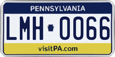PA license plate LMH0066