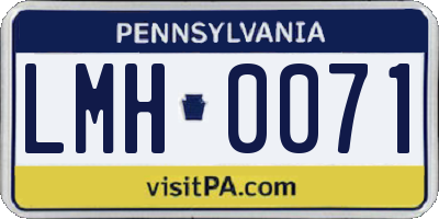 PA license plate LMH0071