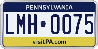 PA license plate LMH0075