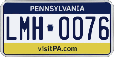 PA license plate LMH0076
