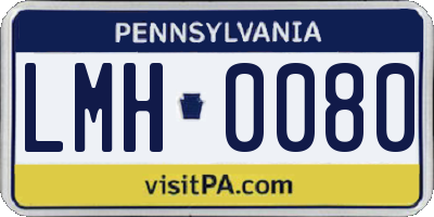 PA license plate LMH0080