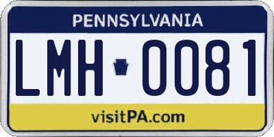 PA license plate LMH0081