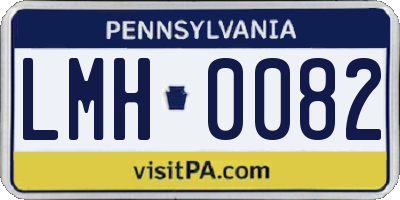 PA license plate LMH0082
