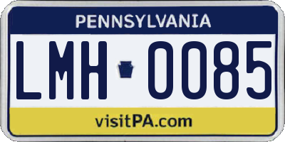 PA license plate LMH0085