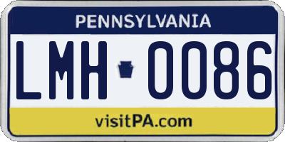 PA license plate LMH0086
