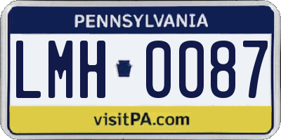 PA license plate LMH0087