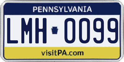 PA license plate LMH0099