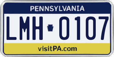 PA license plate LMH0107