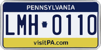 PA license plate LMH0110