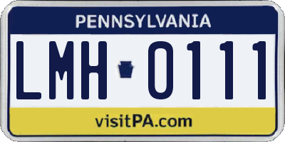 PA license plate LMH0111