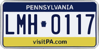 PA license plate LMH0117