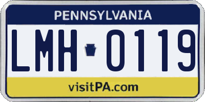 PA license plate LMH0119