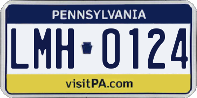PA license plate LMH0124