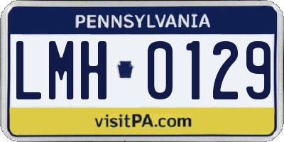 PA license plate LMH0129
