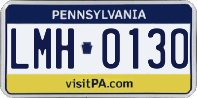 PA license plate LMH0130