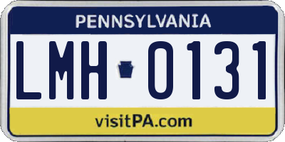 PA license plate LMH0131