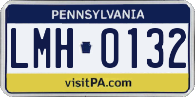 PA license plate LMH0132