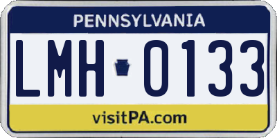 PA license plate LMH0133