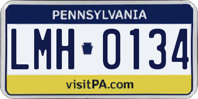 PA license plate LMH0134