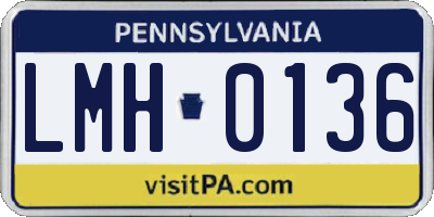 PA license plate LMH0136