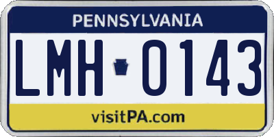 PA license plate LMH0143