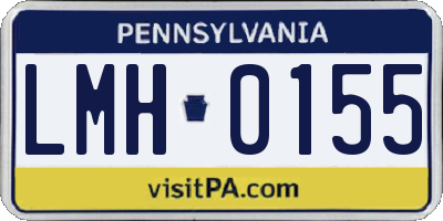 PA license plate LMH0155