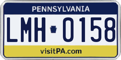 PA license plate LMH0158