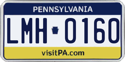PA license plate LMH0160