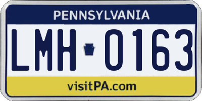 PA license plate LMH0163