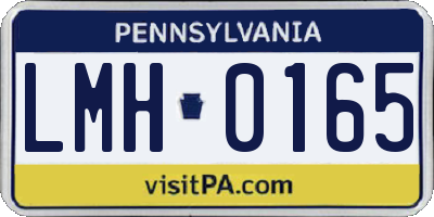 PA license plate LMH0165