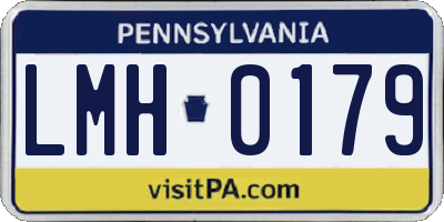 PA license plate LMH0179