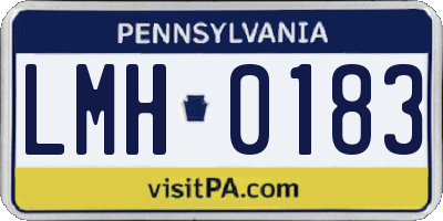 PA license plate LMH0183
